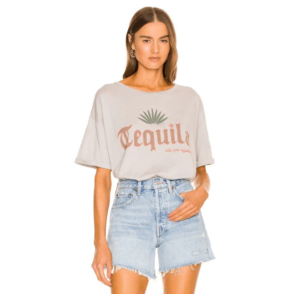 The Laundry Room Gray Star Dust Tequila Oversized Tee Women's Size Large